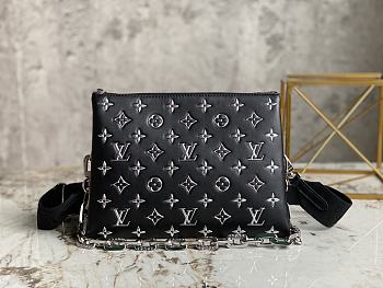 Louis Vuitton Coussin PM Black/Gray Lambskin 26 x 20 x 12 cm