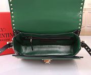Valentino Small Rockstud Green Grainy Calfskin Crossbody Bag 26x18x8 cm - 4