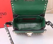 Valentino Mini Rockstud Green Grainy Calfskin Crossbody Bag 18x12x8 cm - 5