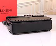 Valentino Small Rockstud Full Black Grainy Calfskin Crossbody Bag 26x18x8 cm - 6