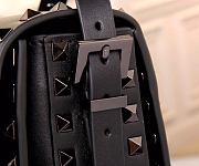 Valentino Small Rockstud Full Black Grainy Calfskin Crossbody Bag 26x18x8 cm - 3