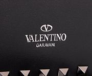 Valentino Small Rockstud Full Black Grainy Calfskin Crossbody Bag 26x18x8 cm - 2