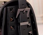 Valentino Mini Rockstud Full Black Grainy Calfskin Crossbody Bag 18x12x8 cm - 3