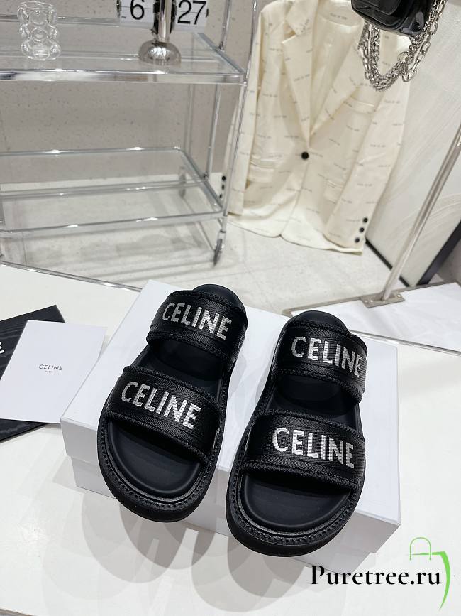 Celine Leo Scratch Mules In Calfskin Black - 1