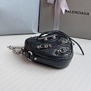 Balenciaga Le Cagole Heart Black Leather Bag 16x4x13cm - 4