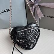 Balenciaga Le Cagole Heart Black Leather Bag 16x4x13cm - 2