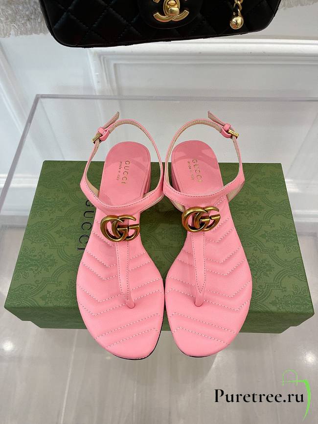 Gucci Double G Sandal Pink - 1
