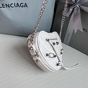 Balenciaga Le Cagole Heart White Leather Bag 16x4x13cm - 4