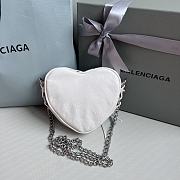 Balenciaga Le Cagole Heart White Leather Bag 16x4x13cm - 2