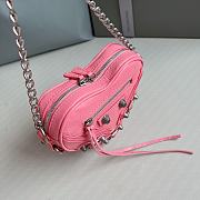 Balenciaga Le Cagole Heart Pink Leather Bag 16x4x13cm - 5