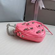 Balenciaga Le Cagole Heart Pink Leather Bag 16x4x13cm - 4