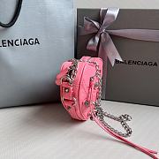 Balenciaga Le Cagole Heart Pink Leather Bag 16x4x13cm - 3