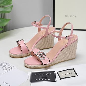 Gucci Women's Leather Platform Espadrille Pink