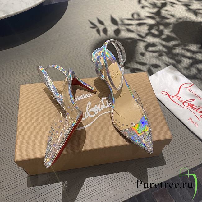 Christian Louboutin Spikaqueen Crystal Transparent Glitter & Irisdescent Leather - 1