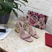 Dolce & Gabbana Pink Smooth Leather Sandals with 10.5cm heel - 1