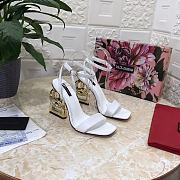 Dolce & Gabbana White Smooth Leather Sandals with 10.5cm heel - 1