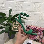 Dolce & Gabbana Green Smooth Leather Sandals with 10.5cm heel - 4