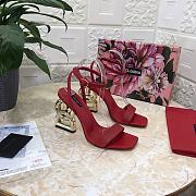 Dolce & Gabbana Red Smooth Leather Sandals with 10.5cm heel - 1