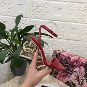 Dolce & Gabbana Red Smooth Leather Sandals with 10.5cm heel - 4