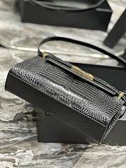 YSL Manhattan Shoulder Bag In Black Crocodile-Embossed Shiny Leather - 6