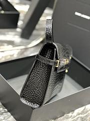 YSL Manhattan Shoulder Bag In Black Crocodile-Embossed Shiny Leather - 3