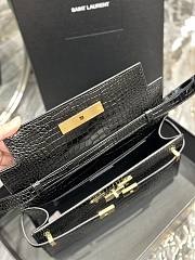 YSL Manhattan Shoulder Bag In Black Crocodile-Embossed Shiny Leather - 2