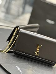 YSL Cassandre Phone Holder With Strap In Black Smooth Leather 18x11x2 cm - 4