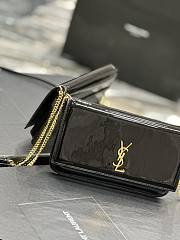YSL Cassandre Phone Holder With Strap In Black Shiny Leather 18x11x2 cm - 4