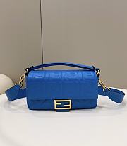 Fendi Baguette Royal Blue Nappa Leather Bag size 26.5x15x5 cm - 1