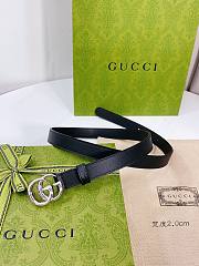 Gucci Leather Belt with Shiny Silver Double G Buckle 2.0 cm - 6