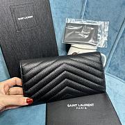 YSL Monogram Black Leather Wallet Gold Hardware 19x11 cm - 3