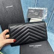 YSL Monogram Black Leather Wallet Silver Hardware 19x11 cm - 3