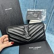 YSL Monogram Black Leather Wallet Black Hardware 19x11 cm - 1
