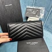 YSL Monogram Black Leather Wallet Black Hardware 19x11 cm - 4