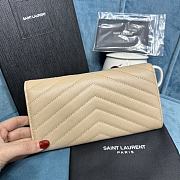 YSL Monogram Beige Leather Wallet Size 19 x 11 cm - 3