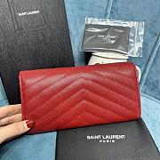 YSL Monogram Red Leather Wallet Size 19 x 11 cm - 6