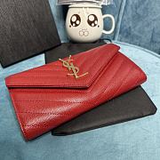 YSL Monogram Red Leather Wallet Size 19 x 11 cm - 2