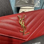 YSL Monogram Red Leather Wallet Size 19 x 11 cm - 4