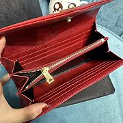 YSL Monogram Red Leather Wallet Size 19 x 11 cm - 5