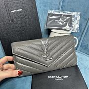 YSL Monogram Gray Leather Wallet Size 19 x 11 cm - 1