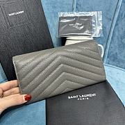 YSL Monogram Gray Leather Wallet Size 19 x 11 cm - 2