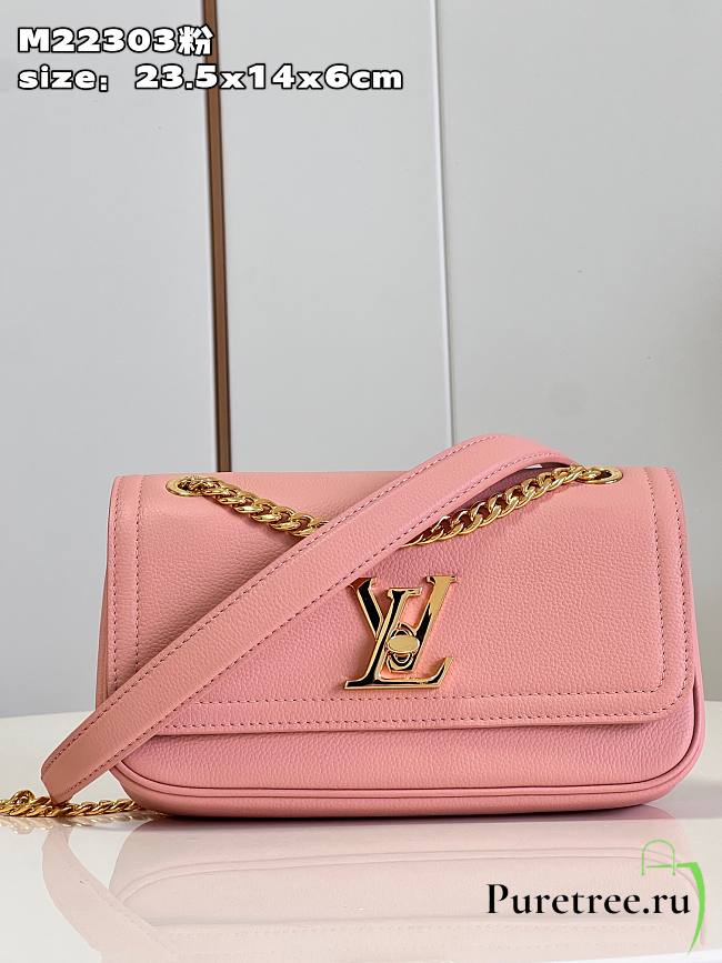 LV LockMe Chain Bag East West Rose Trianon Pink 23.5x14x6 cm - 1