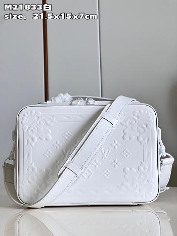 LV Handle Soft Trunk Optic White Calf Leather 21.5x15x7 cm