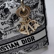 Dior Medium Lady D-Lite Bag White and Black Plan de Paris Embroidery - 3