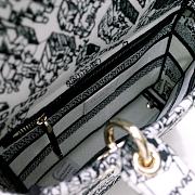 Dior Medium Lady D-Lite Bag White and Black Plan de Paris Embroidery - 6