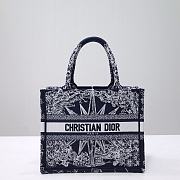 Dior Small Book Tote Dior Rêve d'Infini Embroidery with Navy Blue Metallic - 1