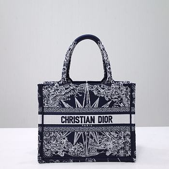 Dior Small Book Tote Dior Rêve d'Infini Embroidery with Navy Blue Metallic