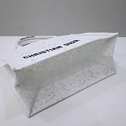 Dior Medium Book Tote White Multicolor D-Lace Embroidery with Macramé Effect  - 2