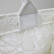 Dior Medium Book Tote White Multicolor D-Lace Embroidery with Macramé Effect  - 4