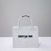 Dior Small Book Tote White Multicolor D-Lace Embroidery with Macramé Effect - 1
